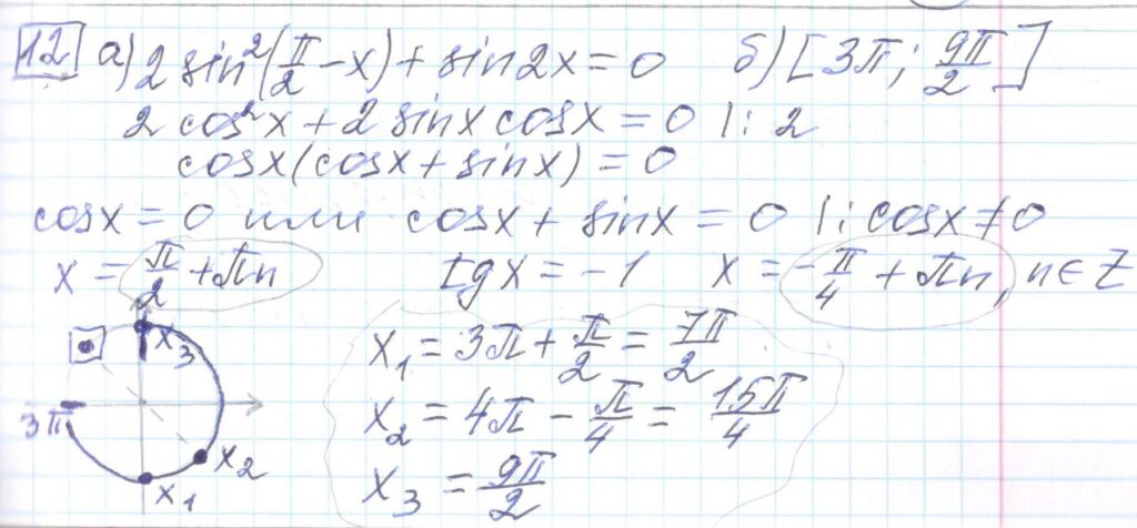 Решение задания 12, варианта №21 ЕГЭ 2023 Математика профиль Ященко 36 вариантов профильный уровень