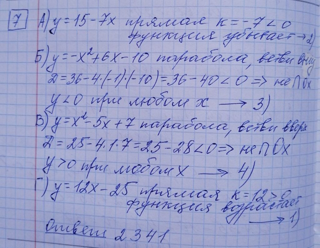 решение задания 7 вариант 6 ЕГЭ 2024 математика база Ященко