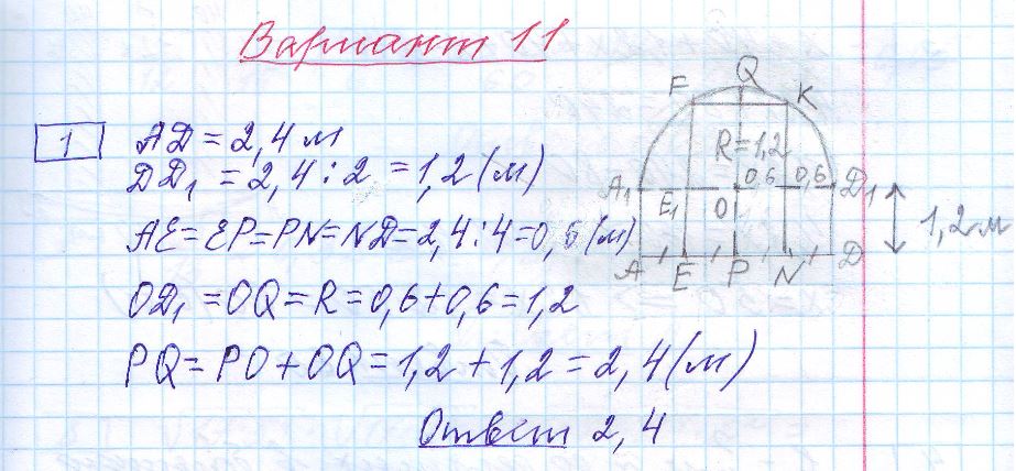 решение задания 1 вариант 11 ОГЭ 2024 математика Ященко